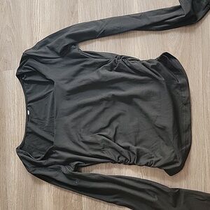 SHEIN LUNE Casual Sports Top With Square Neckline, Warm And Comfortable Fleece-L